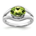 thumbnail image 1 of Auriga 925 Sterling Silver Peridot Engagement Ring Size 9 for Women, 1 of 6
