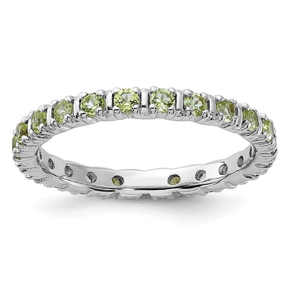 Auriga Fine Jewelry 925 Sterling Silver Peridot Ring for Women Size- 6