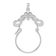 thumbnail image 1 of Auriga Fine Jewelry 925 Sterling Silver Polished Beaded Scroll Design Charm Holder for Women (L - 39.3 mm), 1 of 4