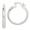 thumbnail image 1 of Auriga 925 Sterling Silver Polished & Diamond-cut 4mm Round Hoop Earrings for Women, 1 of 6