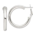 thumbnail image 1 of Auriga Fine Jewelry 925 Sterling Silver Omega Back Round Hoop Earrings for Women, 1 of 3