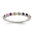 thumbnail image 1 of Auriga 925 Sterling Silver Polished Rainbow Cubic Zirconia Ring Size 7 for Women, 1 of 5