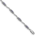 thumbnail image 1 of Auriga Fine Jewelry 925 Sterling Silver Polished Tanzanite Bracelet 7.5 inch for Women (L- 7.5inch, W- 3.58mm), 1 of 5