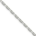 thumbnail image 1 of Auriga 925 Sterling Silver Polished and Diamond-cut 3 mm Marine Link Chain Necklace for Women 18", 1 of 6