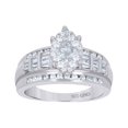 thumbnail image 1 of Auriga 925 Sterling Silver Princess and Baguette Cut Round CZ Engagement Ring Size 9 for Women, 1 of 5