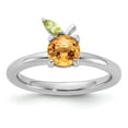 thumbnail image 1 of Auriga Fine Jewelry 925 Sterling Silver RH-plated Citrine Peridot Orange Ring for Women Size 10, 1 of 4
