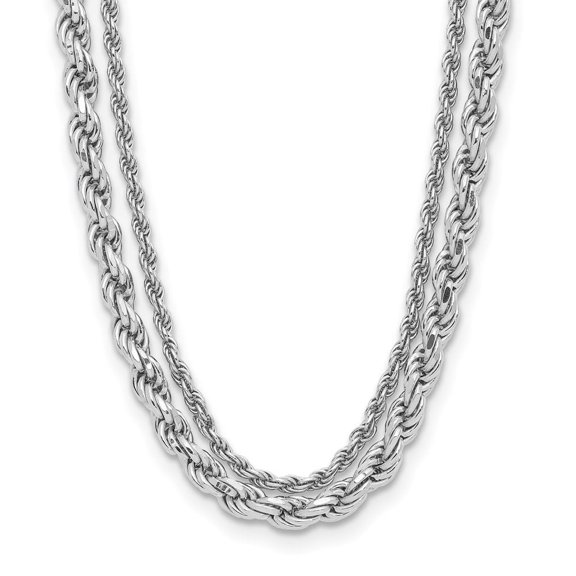 Auriga Fine Jewelry 925 Sterling Silver RH-plated Polished 2-Strand with 1.5in Extender Necklace for Women 17.5"