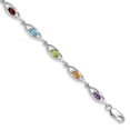 thumbnail image 1 of Auriga 925 Sterling Silver Rhod-plat Amethyst Topaz Peridot Citrine Garnet Bracelet 7.5inch for Women, 1 of 4