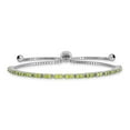 thumbnail image 1 of Auriga Fine Jewelry 925 Sterling Silver Rhod-plated August Lime CZ Adjustable Bracelet for Women, 1 of 5