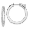 thumbnail image 1 of Auriga 925 Sterling Silver Rhod-plated CZ In/Out Round Hinged Hoop Earrings for Women, 1 of 1