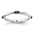 thumbnail image 1 of Auriga Fine Jewelry 925 Sterling Silver Rhod-plated Created Sapphire Ring for Women Size 9, 1 of 6