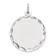thumbnail image 1 of Auriga 925 Sterling Silver Rhod-plated Polish Front/Satin Back Disc Charm (L-26mm, W-19mm), 1 of 4