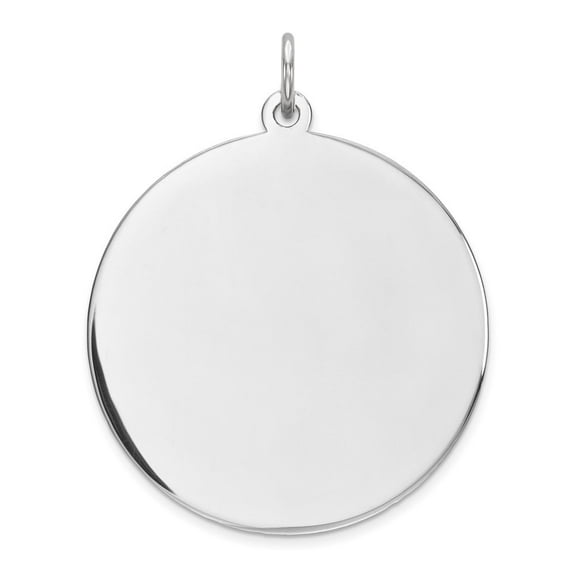 Auriga 925 Sterling Silver Rhod-plated Polish Front/Satin Back Disc Charm (L-33mm, W-26mm)