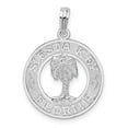 thumbnail image 1 of Auriga Fine Jewelry 925 Sterling Silver Rhod-pltd Textured Siesta Key Florida with Palm Tree Pendant (L-25.36mm), 1 of 4