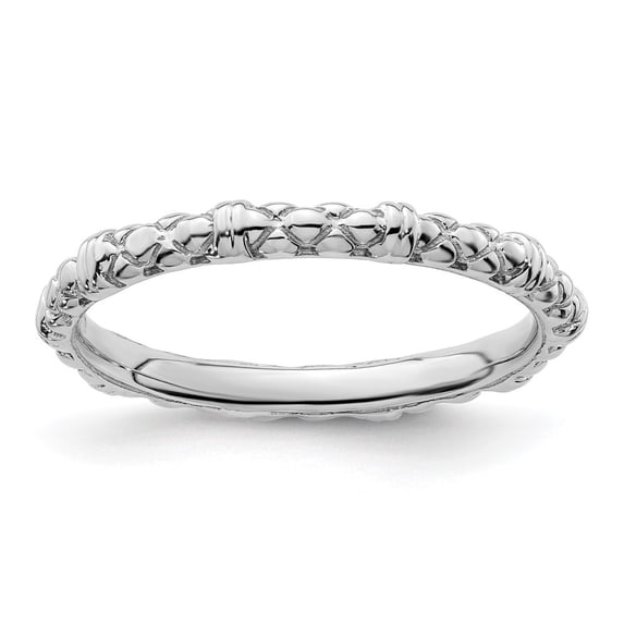 Auriga 925 Sterling Silver Rhodium Cable Ring for Women Size- 6