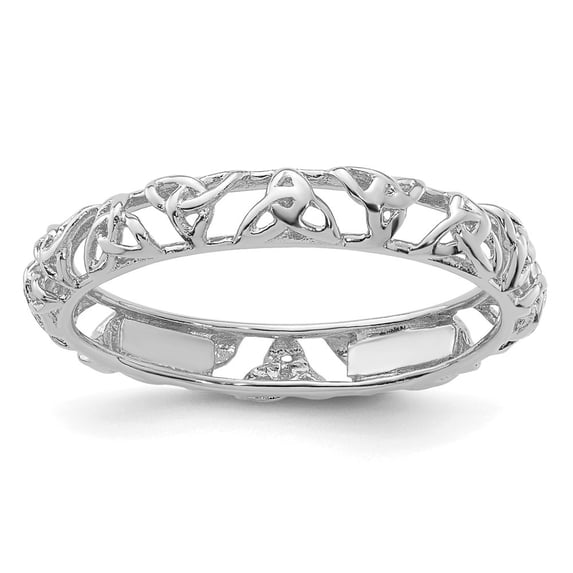 Auriga 925 Sterling Silver Rhodium Celtic Knot Ring for Women Size- 6