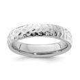 thumbnail image 1 of Auriga 925 Sterling Silver Rhodium Hammer Finish Ring for Women Size- 9, 1 of 6