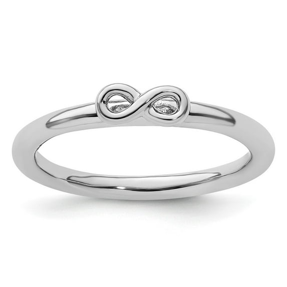 Auriga Fine Jewelry 925 Sterling Silver Rhodium Infinity Symbol Ring for Women Size- 7
