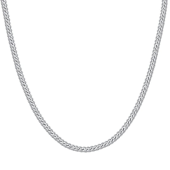 Auriga 925 Sterling Silver Rhodium Plated 4.1mm Solid Miami Cuban Chain Necklace 22