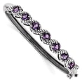 thumbnail image 1 of Auriga 925 Sterling Silver Rhodium Plated Amethyst Hinged Bangle 7.25 inch for Women(L- 7.25inch, W- 63.1mm), 1 of 5