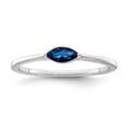 thumbnail image 1 of Auriga 925 Sterling Silver Rhodium Plated Blue CZ Ring for Women Size- 8, 1 of 6
