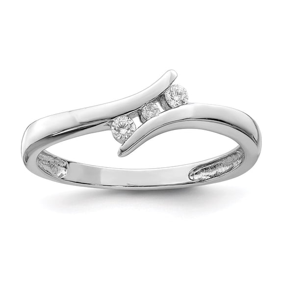 Auriga Fine Jewelry 925 Sterling Silver Rhodium Plated CZ Ring for Women Size 8