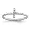 thumbnail image 1 of Auriga Fine Jewelry 925 Sterling Silver Rhodium Plated Cubic Zirconia Cross Ring Size 7 for Women, 1 of 5