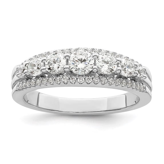 Silver Pickup Rings Auriga 925 Sterling Silver Rhodium Plated Cubic Zirconia Ring Size 7 ...
