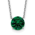thumbnail image 1 of Auriga 925 Sterling Silver Rhodium Plated Green Crystal Necklace with 2 inch extension for Women 16.5", 1 of 5
