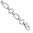 thumbnail image 1 of Auriga 925 Sterling Silver Rhodium Plated Hammered Geometric Bracelet 7.5inch for Women, 1 of 5