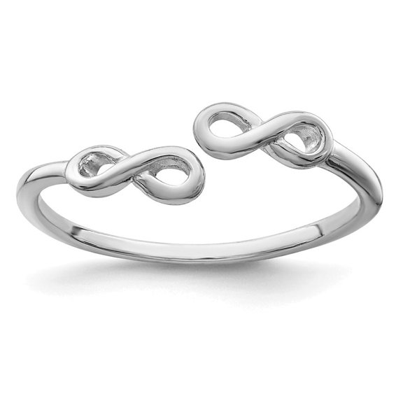 Auriga Fine Jewelry 925 Sterling Silver Rhodium Plated Infinity Ring for Women Size 7