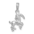 thumbnail image 1 of Auriga Fine Jewelry 925 Sterling Silver Rhodium-Plated Polished 3D Capricorn Zodiac Pendant for Women, 1 of 3