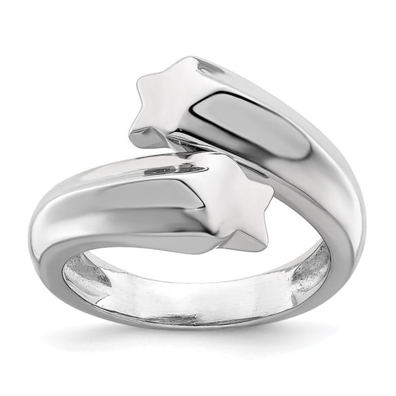 Auriga Fine Jewelry 925 Sterling Silver Rhodium Plated Polished Shooting Stars Ring Size 7 for Women