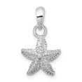 thumbnail image 1 of Auriga Fine Jewelry 925 Sterling Silver Rhodium-Plated Polished Starfish Pendant for Women (L - 21.14 mm), 1 of 6