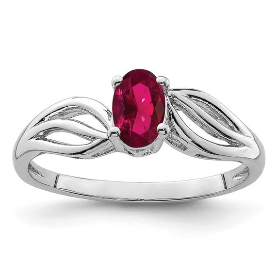 Auriga 925 Sterling Silver Rhodium Plated Ruby Engagement Ring Size- 10 for Women