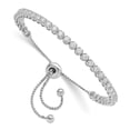 thumbnail image 1 of Auriga 925 Sterling Silver Rhodium Plated Zirconia 41 Stone Bolo Bracelet for Women, 1 of 4