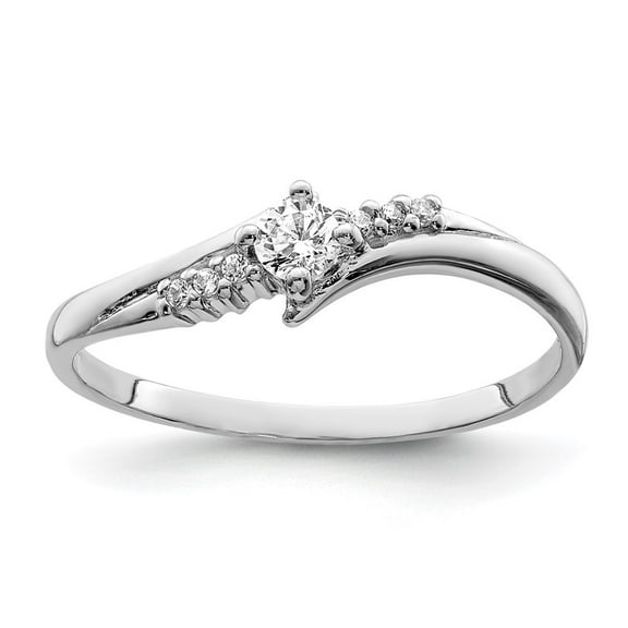 Auriga 925 Sterling Silver Rhodium Plated and Cubic Zirconia Ring Size 7 for Women