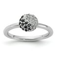thumbnail image 1 of Auriga Fine Jewelry 925 Sterling Silver Rhodium White Topaz Onyx Ring for Women Size 10, 1 of 7