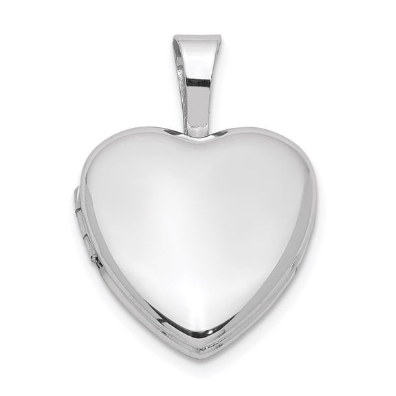Auriga 925 Sterling Silver Rhodium-plated 12mm Heart Locket (L-17.85mm, W-12.4mm) Valentine's Day Gift for Women