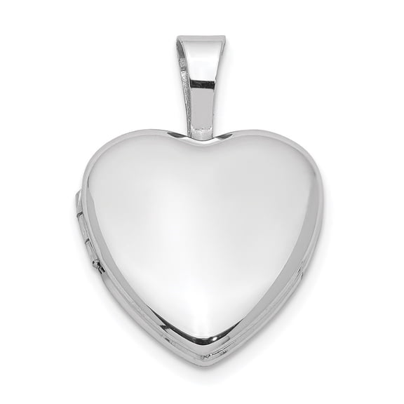 Auriga 925 Sterling Silver Rhodium-plated 12mm Heart Locket (L-17.85mm, W-12.4mm) for Women