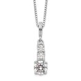 thumbnail image 1 of Auriga 925 Sterling Silver Rhodium-plated 3 Stone Micro Pav‚ CZ Necklace with 2 Inch Extender for Women 20", 1 of 6