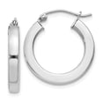 thumbnail image 1 of Auriga 925 Sterling Silver Rhodium-plated 3x20mm Square Tube Hoop Earrings for Women, 1 of 6