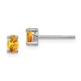 thumbnail image 1 of Auriga Fine Jewelry 925 Sterling Silver Rhodium-plated 5x3mm Oval Citrine Stud Earrings for Women, 1 of 4
