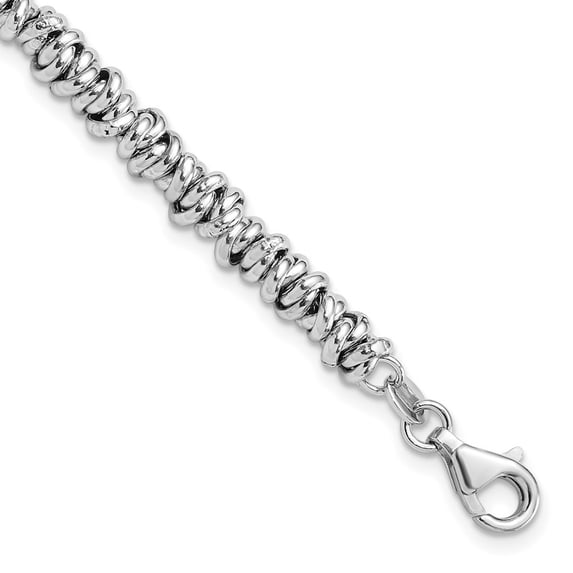 Auriga Fine Jewelry 925 Sterling Silver Rhodium-plated 7inch w/1inch Ext Bracelet for Women