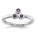thumbnail image 1 of Auriga Fine Jewelry 925 Sterling Silver Rhodium-plated Amethyst Ring for Women Size- 6, 1 of 6
