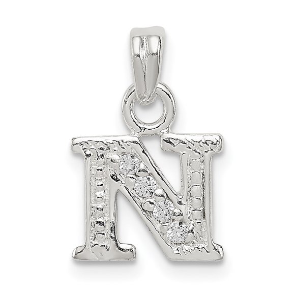 Auriga 925 Sterling Silver Rhodium-plated Block Letter D Initial Charm for Women (L-16 mm, W-10 mm)