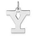 thumbnail image 1 of Auriga 925 Sterling Silver Rhodium-plated Block Letter Y Initial Charm for Women (L-22.75 mm, W-16.39 mm), 1 of 6