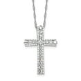 thumbnail image 1 of Auriga 925 Sterling Silver Rhodium-plated CZ Cross w/2in Extender Necklace for Women 20", 1 of 7