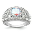 thumbnail image 1 of Auriga 925 Sterling Silver Rhodium-plated Clear and Iridescent CZ Ring for Women Size- 6, 1 of 6