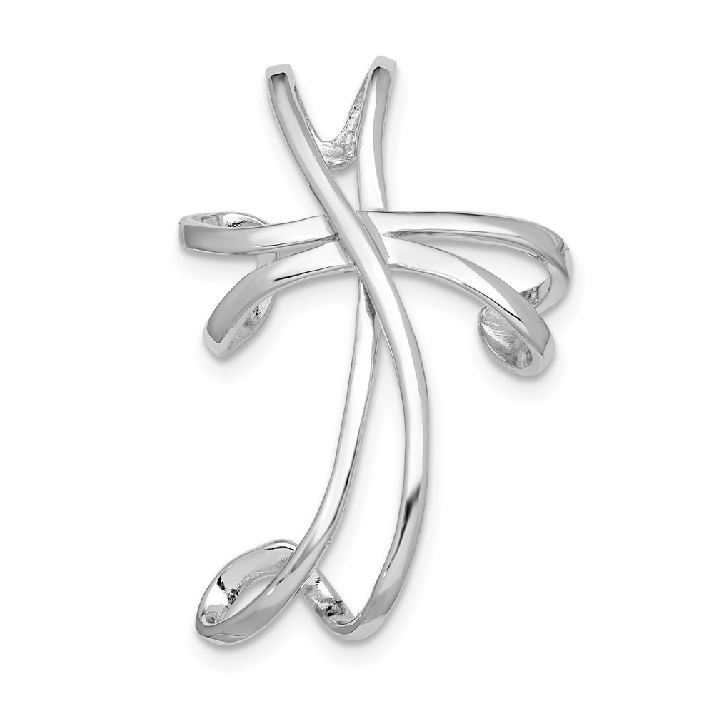 Sterling Silver Rhodiumplated Laser Designed Cross Pendant